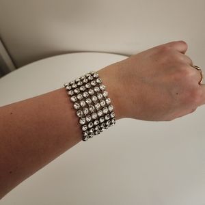 Silver Rhinestone Bling Dressy Bracelet